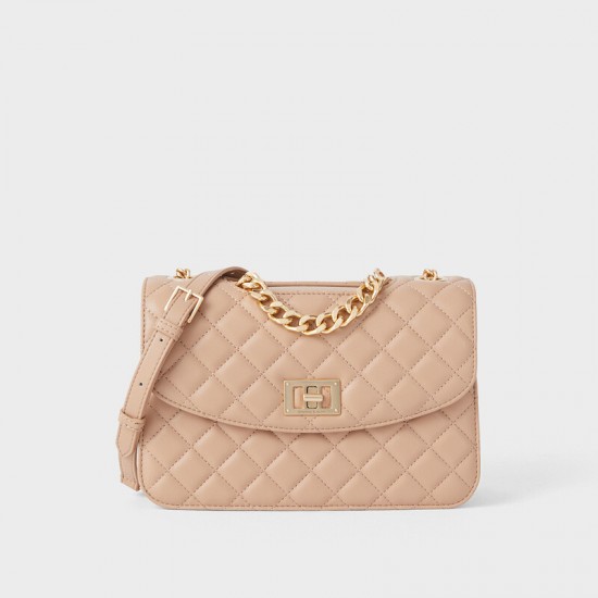 Charles Keith Chain Shoulder Bag Diamond Bag Beige Charles Keith Chain Shoulder Bag Diamond Bag Beige